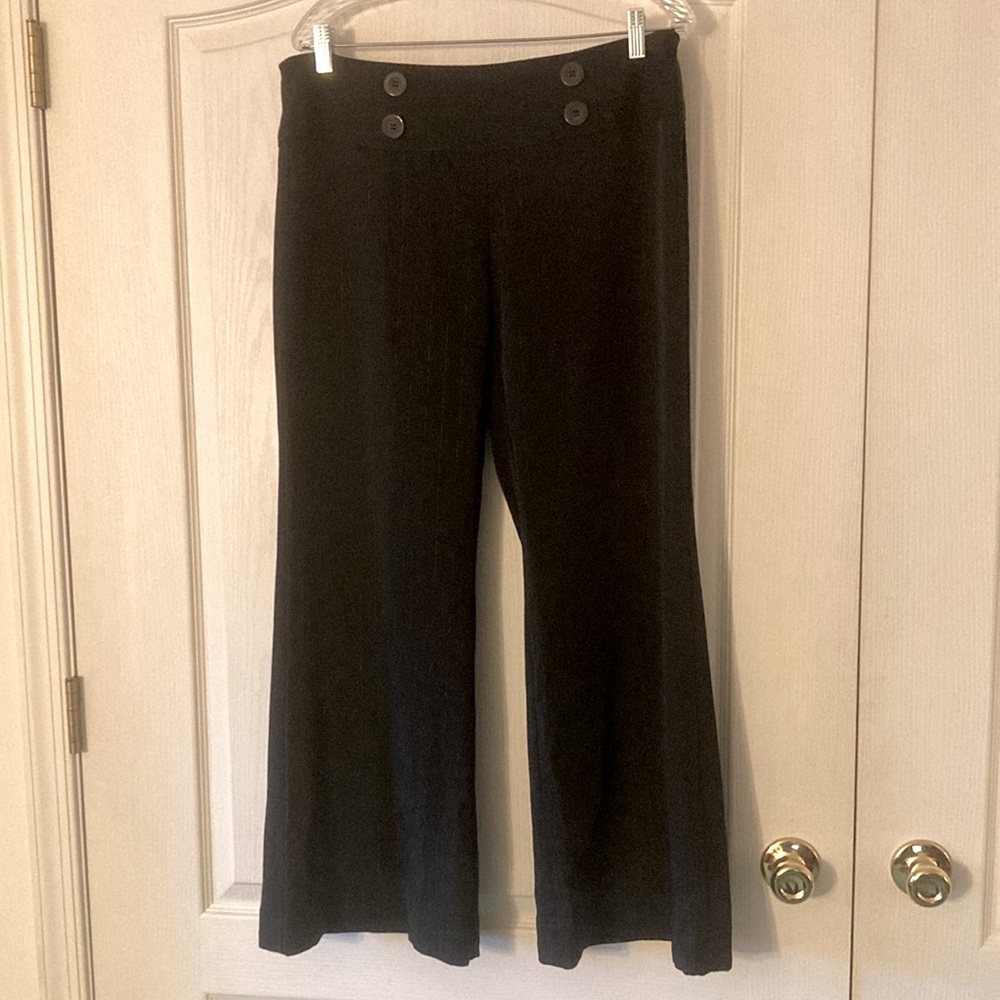 Star City black pinstripe wide-leg trousers, size 11